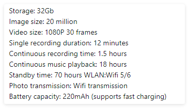 AI Camera Smart Glasses